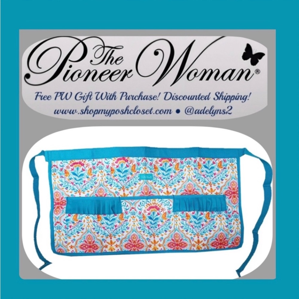 Sold out 2023 🌺 New Pioneer Woman Ladies Fits Most Folk Geo Print Garden Apron - Picture 1 of 9